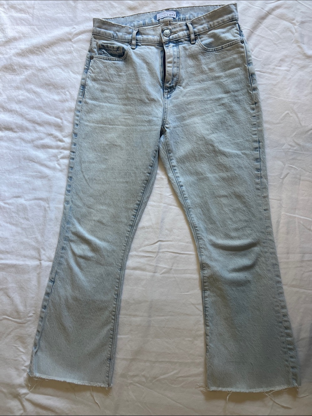 LOFT Light Blue Acid Wash High-Rise Kick Crop Jeans 27/4